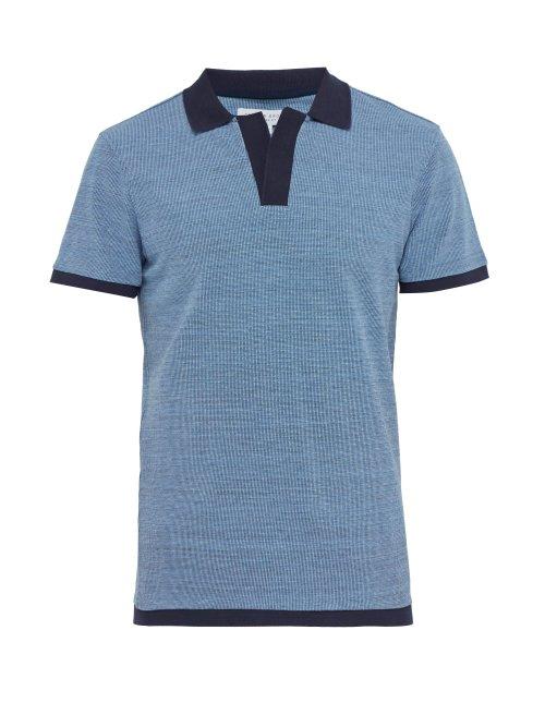 Matchesfashion.com Orlebar Brown - Felix Cotton Piqu Polo Shirt - Mens - Blue Multi