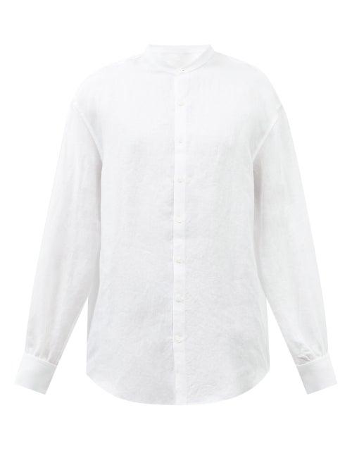 Bourrienne Paris X - Impertinente Drop-shoulder Linen-poplin Shirt - Mens - White