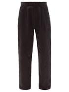 Matchesfashion.com E. Tautz - Pleated Cotton-twill Wide-leg Chinos - Mens - Black