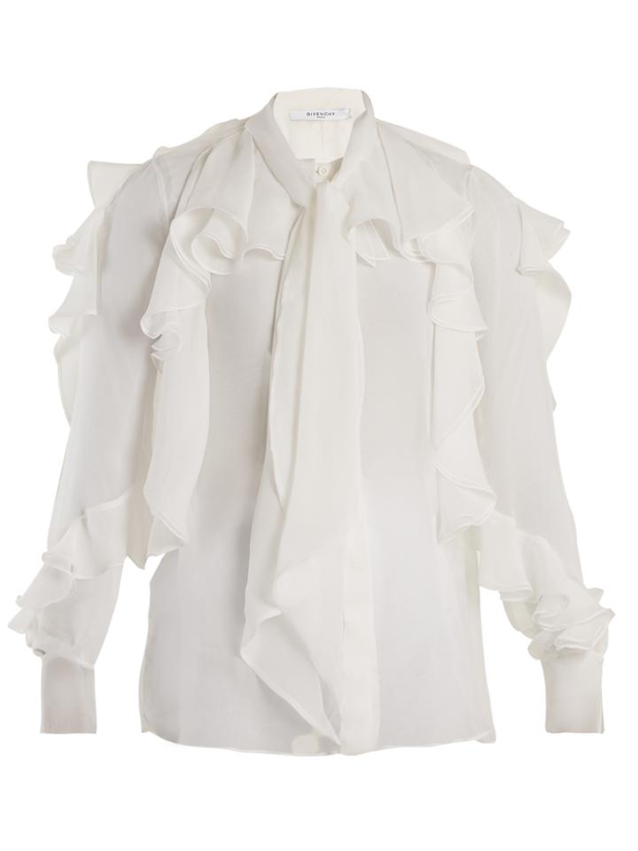 Givenchy Ruffle-trimmed Silk-chiffon Blouse