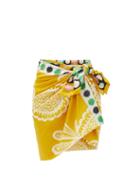Matchesfashion.com La Doublej - Pineapple-print Cotton-blend Sarong - Womens - Yellow Print