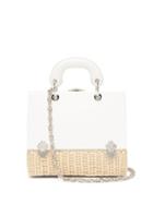 Matchesfashion.com Rodo - Sixty-six Small Wicker & Leather Box Bag - Womens - White Multi