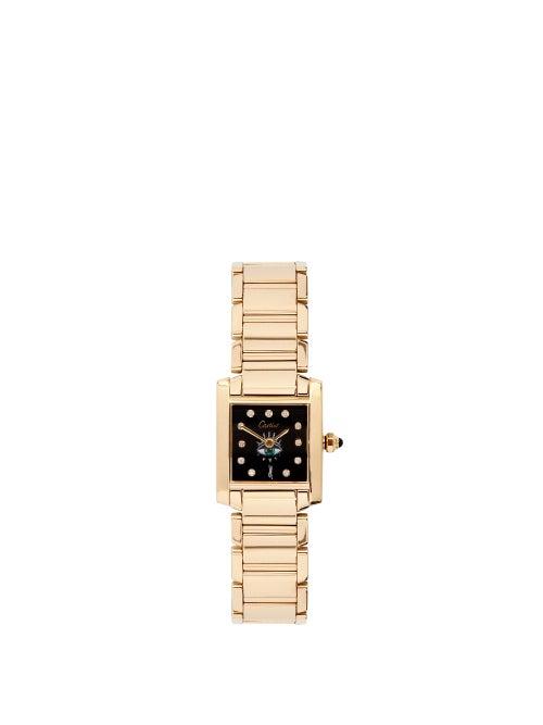 Matchesfashion.com Jacquie Aiche - Vintage Cartier Tank Diamond & 18kt Gold Watch - Womens - Black Gold