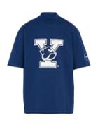Matchesfashion.com Calvin Klein 205w39nyc - Yale Logo Short Sleeve Cotton Sweatshirt - Mens - Blue