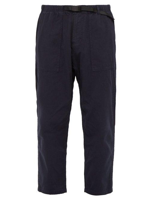 Matchesfashion.com Gramicci - Belted Cotton Twill Trousers - Mens - Navy