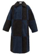 Matchesfashion.com Stand Studio - Nikki Check Faux-shearling Coat - Womens - Black Navy