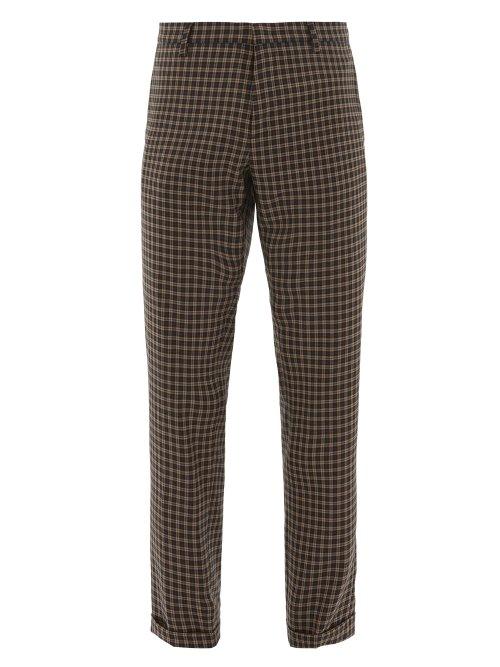 Matchesfashion.com Paul Smith - Tapered Leg Checked Wool Trousers - Mens - Navy Multi
