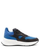 Matchesfashion.com Alexander Mcqueen - Runner Raised Sole Low Top Leather Trainers - Mens - Black Blue