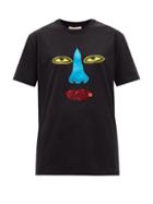 Christopher Kane - Face-embroidered Cotton-jersey T-shirt - Womens - Black