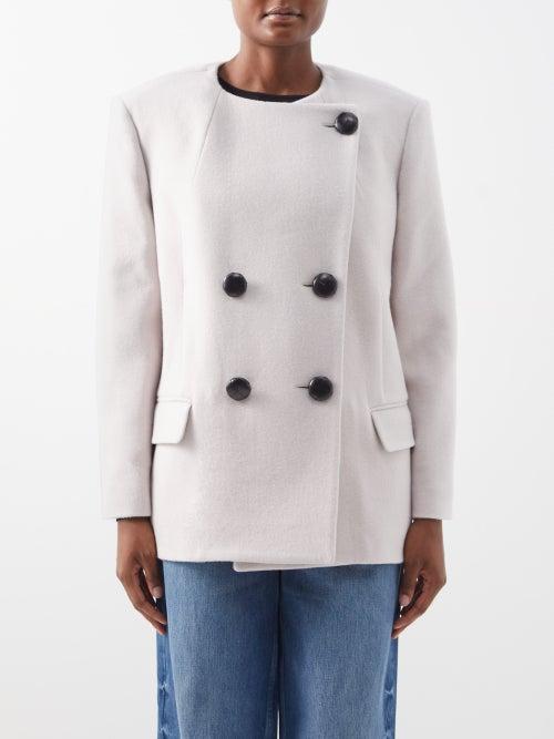 Isabel Marant - Ebridgi Double-breasted Wool-blend Coat - Womens - Ivory
