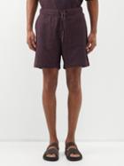 Smr Days - Drawstring-waist Pinstriped Cotton Shorts - Mens - Burgundy