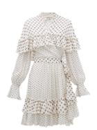 Matchesfashion.com Diane Von Furstenberg - Martina Ruffled Fil Coup Chiffon Wrap Dress - Womens - White Black