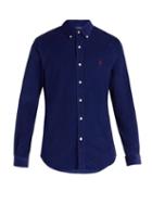 Matchesfashion.com Polo Ralph Lauren - Logo Embroidered Cotton Corduroy Shirt - Mens - Blue