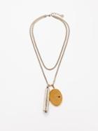 Alexander Mcqueen - Double-pendant Chain Necklace - Womens - Gold/silver