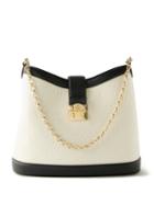 Gucci - Gg-embossed Leather Bucket Bag - Womens - White Black