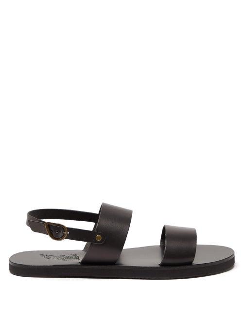 Mens Shoes Ancient Greek Sandals - Dinatos Leather Sandals - Mens - Black