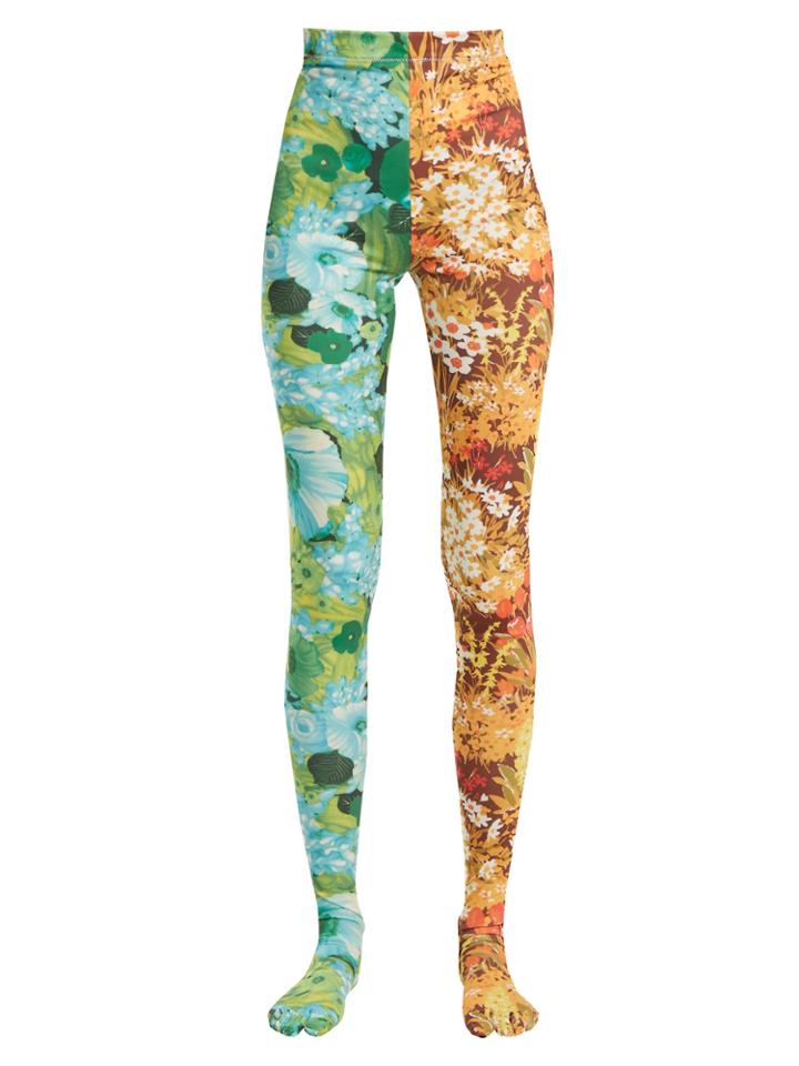 Richard Quinn Contrasting Floral-print High-rise Leggings
