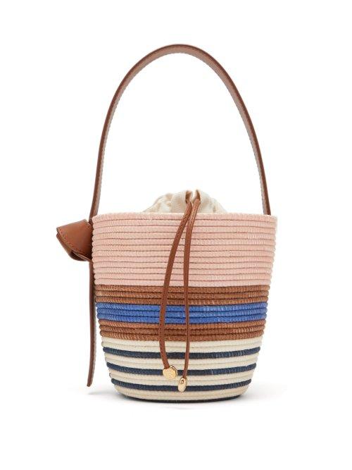 Matchesfashion.com Cesta Collective - Half Breton Sisal Basket Bag - Womens - Blue Multi