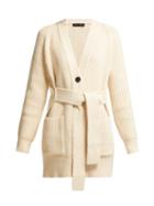 Matchesfashion.com Proenza Schouler - Belted Chunky Knit Cotton Blend Cardigan - Womens - Ivory