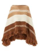Matchesfashion.com Nili Lotan - Ellery Boat-neck Striped Alpaca-blend Poncho - Womens - Beige White