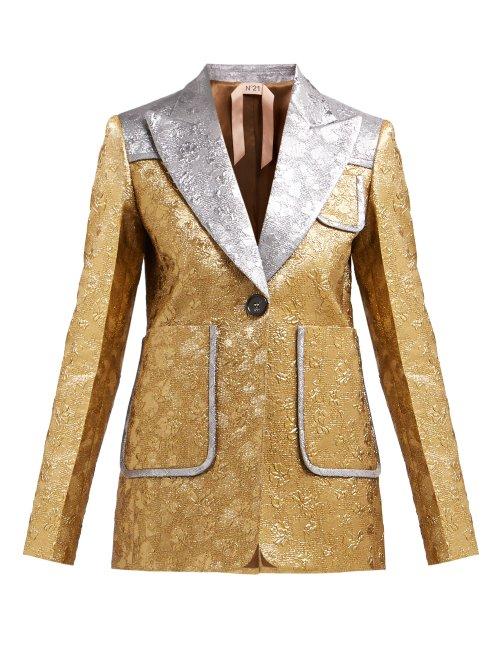 Matchesfashion.com No. 21 - Single Breasted Floral Brocade Jacket - Womens - Gold