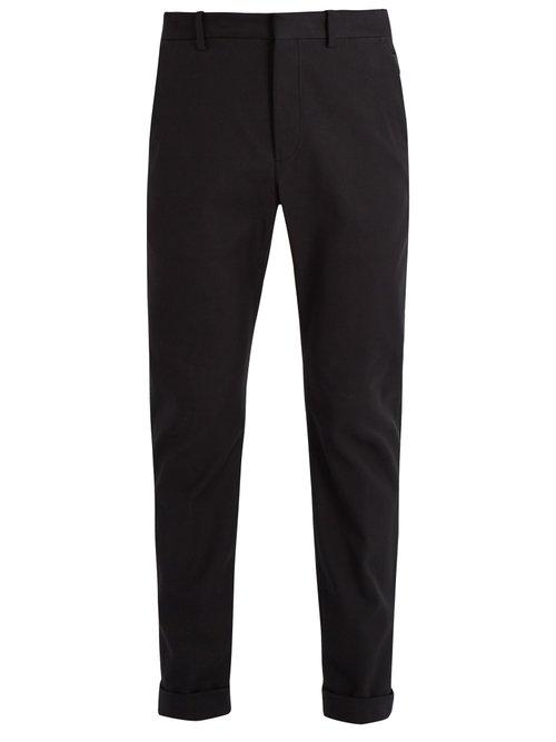 Matchesfashion.com Bottega Veneta - Straight Leg Chino Trousers - Mens - Black