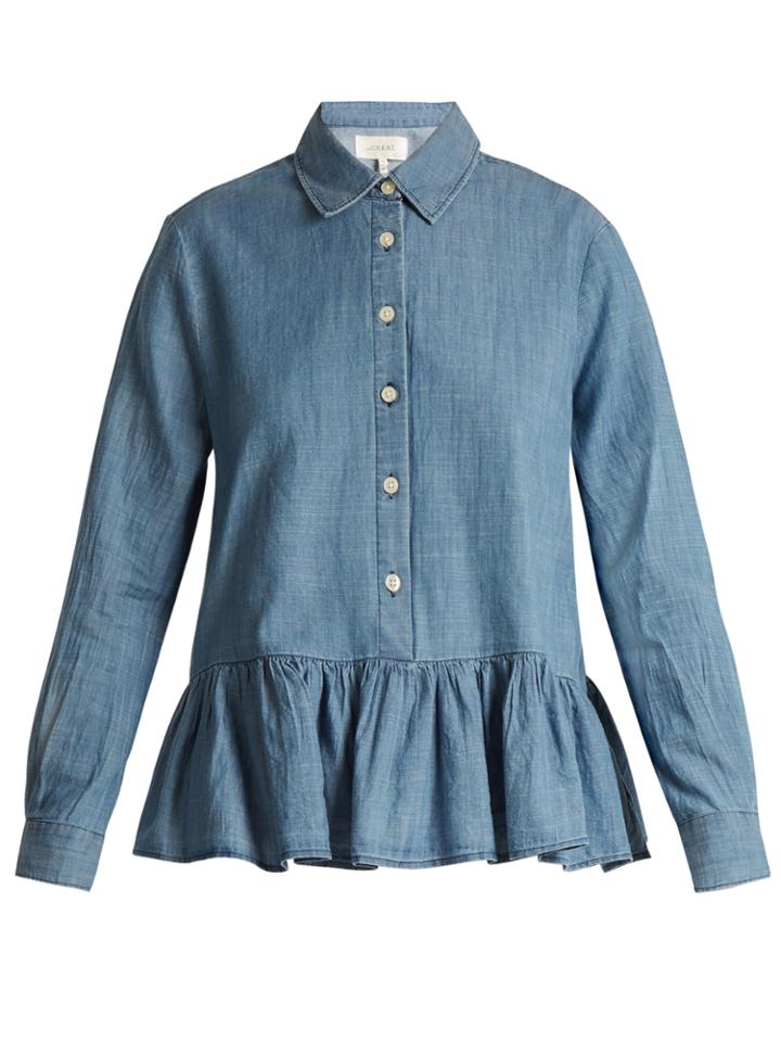 The Great The Ruffle Oxford Cotton Shirt