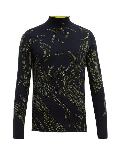 Matchesfashion.com Namacheko - Nyas Abstract Jacquard Sweater - Mens - Black Yellow