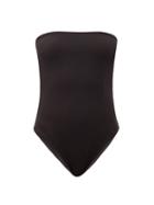 Matchesfashion.com Haight - Alice Bandeau-neck Crepe-jersey Swimsuit - Womens - Black