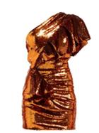 Matchesfashion.com Alexandre Vauthier - Asymmetric Sequinned Mini Dress - Womens - Orange