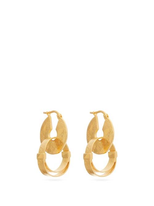 Matchesfashion.com Jil Sander - Double-hoop Drop Earrings - Womens - Gold