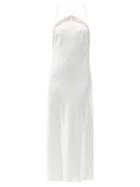 Matchesfashion.com Galvan - Florence Halterneck Satin Dress - Womens - White