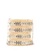 Matchesfashion.com Paco Rabanne - 1969 Raffia And Chainmail Bucket Bag - Womens - Silver Multi