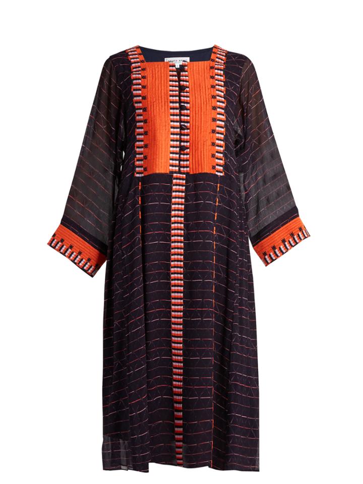 Apiece Apart Las Casas Embroidered Silk Dress