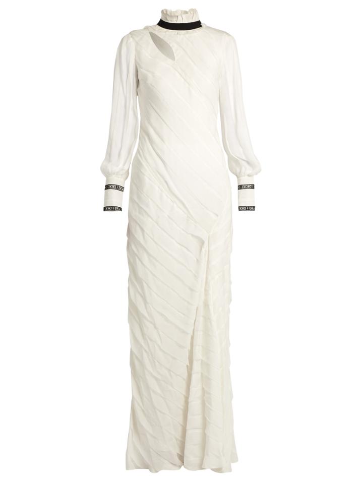 Erdem Hollie Asymmetric-panel Silk-chiffon Gown