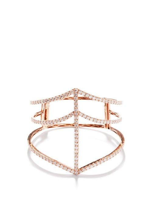 Shay - Jumbo Diamond & 18kt Rose-gold Cuff - Womens - Rose Gold
