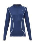 Matchesfashion.com Perfect Moment - Half Zip Roll Neck Technical Jersey Top - Womens - Navy
