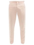 Matchesfashion.com Orlebar Brown - Griffon Linen Slim-leg Trousers - Mens - Light Pink