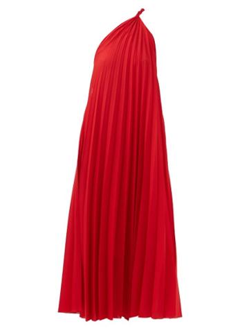 Zeus + Dione - Aegli One-shoulder Pleated-crepe Dress - Womens - Red