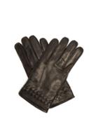 Matchesfashion.com Bottega Veneta - Intrecciato Cuff Leather Gloves - Mens - Black