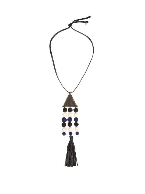 Zeus + Dione Nefeli Leather And Silk Necklace