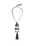 Zeus + Dione Nefeli Leather And Silk Necklace