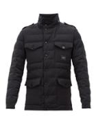 Matchesfashion.com Dolce & Gabbana - Logo-plaque Quilted Wool-blend Field Jacket - Mens - Black