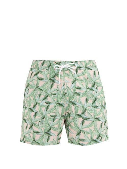 Matchesfashion.com Amiri - Palm-print Swim Shorts - Mens - Green Multi