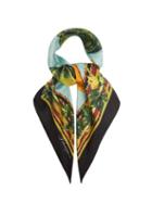 Matchesfashion.com Dolce & Gabbana - Pumpkin-print Silk-satin Square Scarf - Womens - Orange Multi