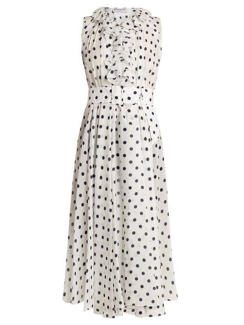 Matchesfashion.com Balenciaga - Trompe L'oeil Frill Top - Womens - White Navy