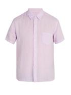 Matchesfashion.com 120% Lino - Short Sleeved Linen Shirt - Mens - Purple