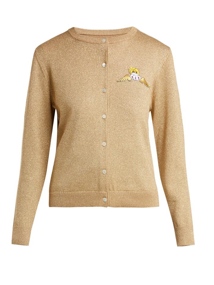 Shrimps Caroline Metallic Wool-blend Cardigan