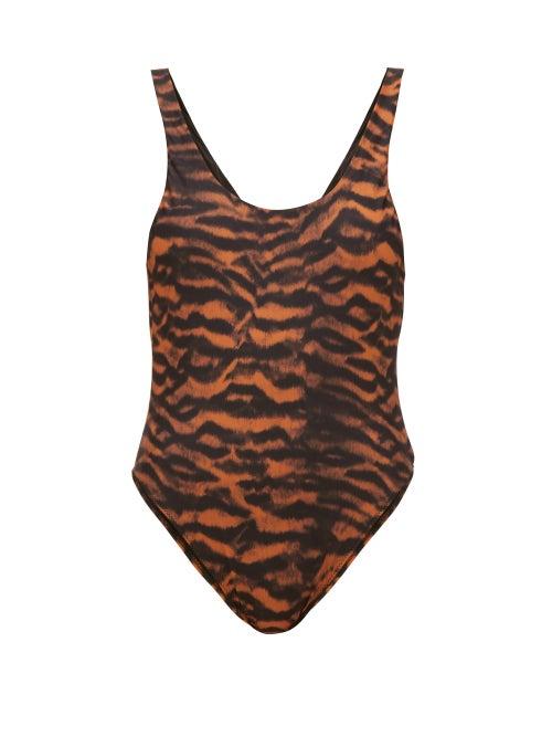 Matchesfashion.com The Upside - Claudina Scoop-back Tiger-print Swimsuit - Womens - Animal