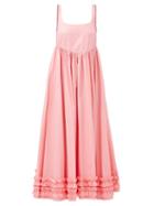 Molly Goddard - Ellen Ruffled-hem Cotton-poplin Dress - Womens - Pink